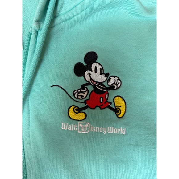 Disney Mickey Mouse Aqua Blue Zip Up Hoodie Adult Small Walt Disney - Picture 4 of 8